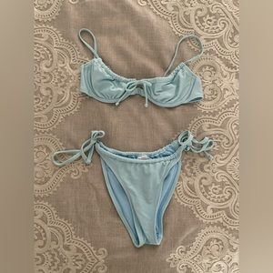 Baby blue bikini swimsuit from target. Size S for top and size M for bottoms.